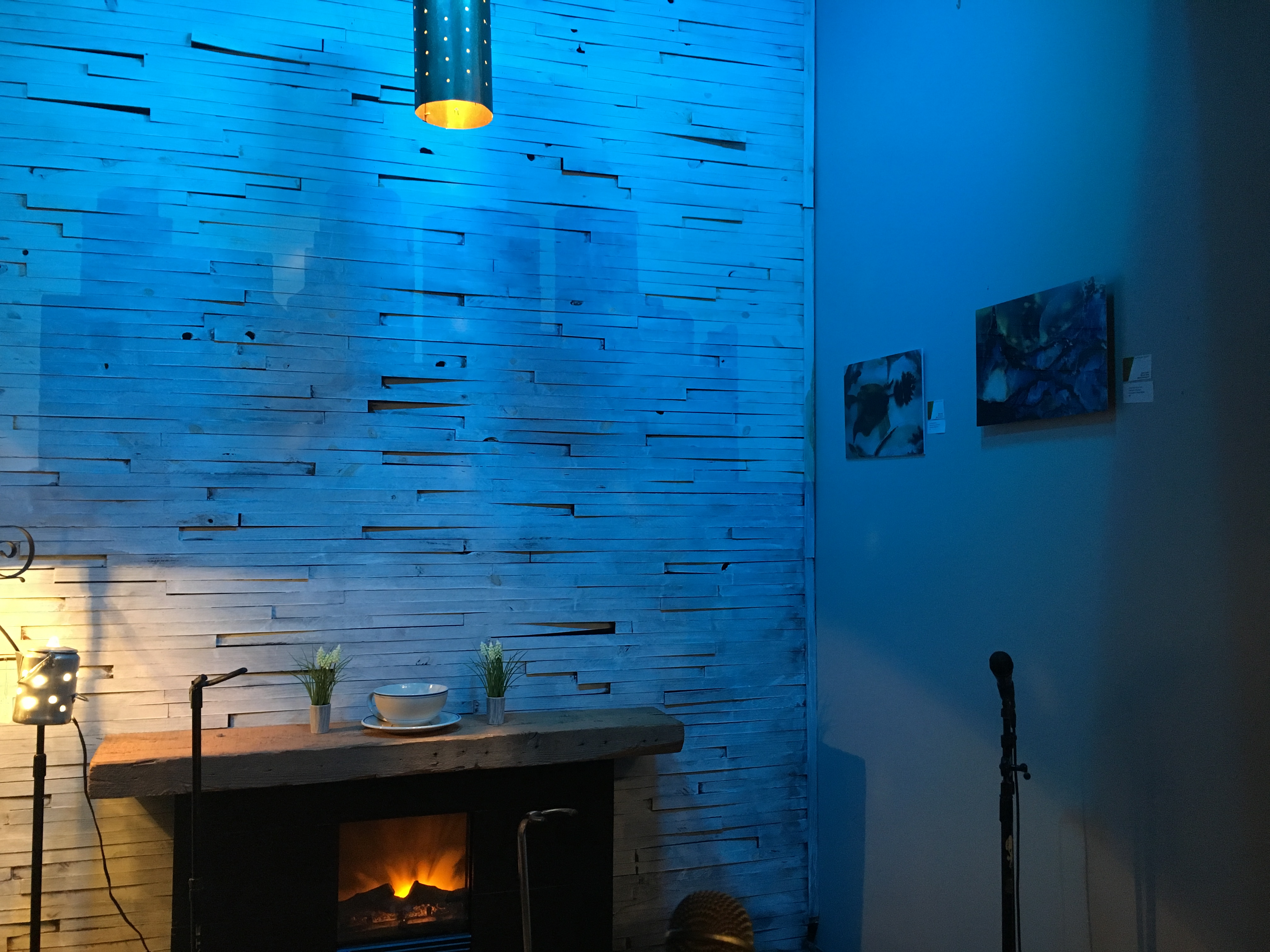 Prints in blue lighting, Corner Coffee