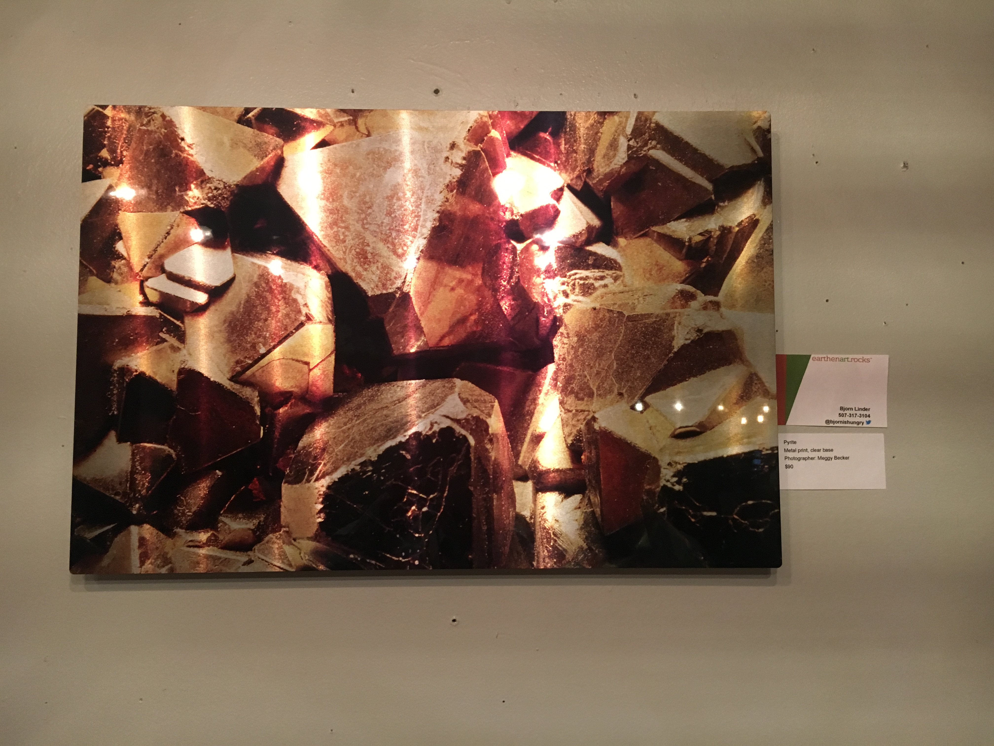 Pyrite print on metal